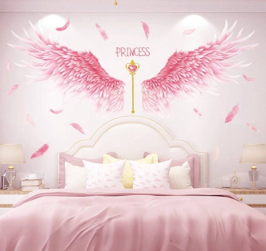 ''merk-loos'' Engel Vleugels Muurstickers Voor Meisjes Kamers Thuis Slaapkamer Garderobe Achtergrond Wanddecoratie Zelfklevend Vinyl Sticker Behang