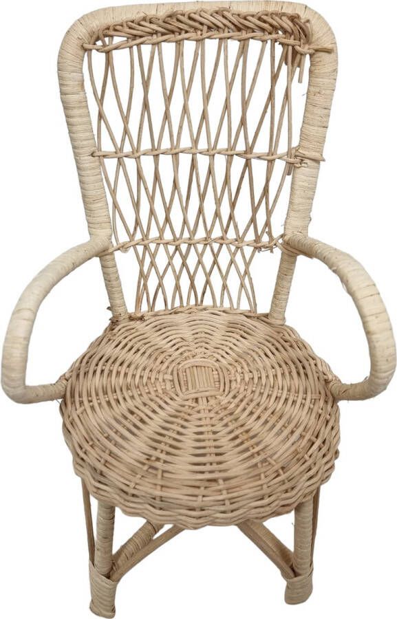 Merk onbekend Rieten oma stoel rotan retro poppenstoel Totale hoogte stoel: 25 cm