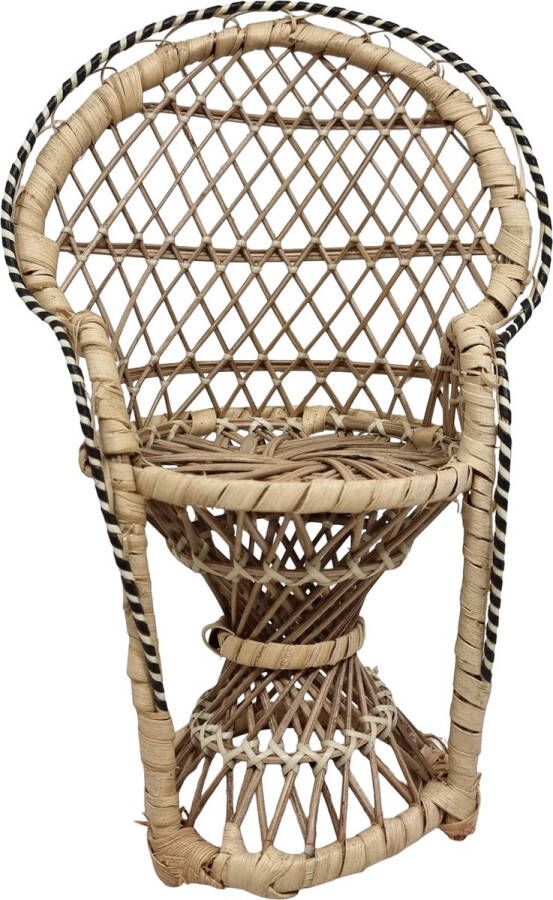 Merk onbekend Rieten Pauwenstoel (KLEIN) stoel rotan retro poppenstoel