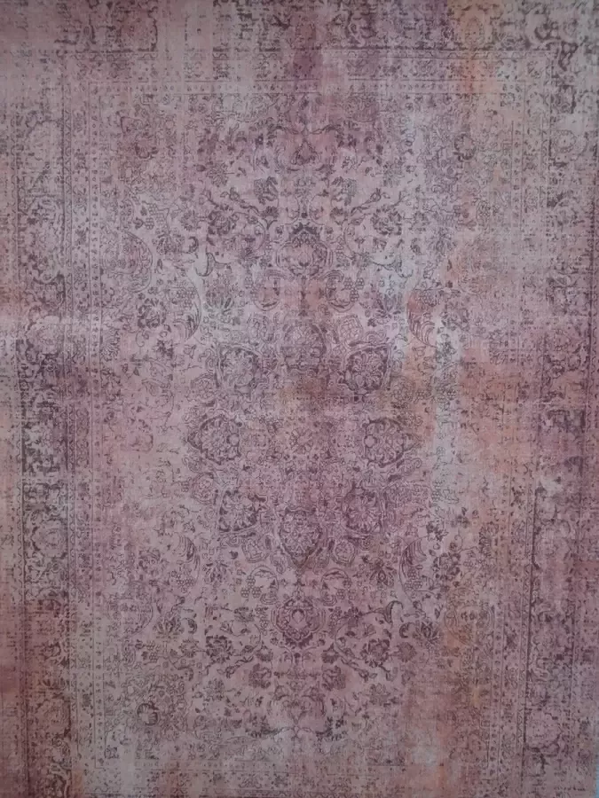 Merkador Istanboel-11015 Vintage Wasbaar Bedrukt tapijt op chenille stof Vloerkleed Antislip 100x150 cm