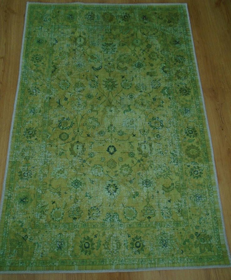 Merkador Istanboel-11057 Bedrukt tapijt op chenille stof Vloerkleed Antislip Wasbaar Polyester 100x150 cm