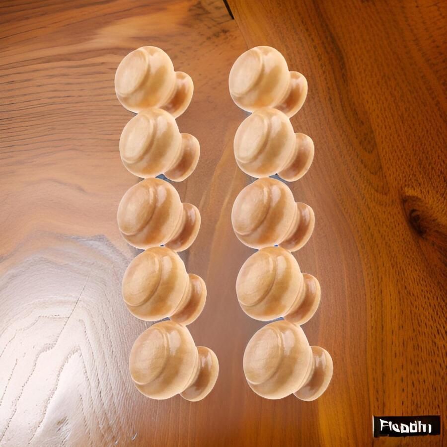 MerkIoos 10 Stuks Luxe Houten Ladeknop Handvat 25X25Mm Meubelknop Met Schroef Handgrepen – Stijlvolle Ladeknoppen Hout – Inclusief Schroeven – Gemakkelijk te Bevestigen – Kasten en Lades – Elegant Design