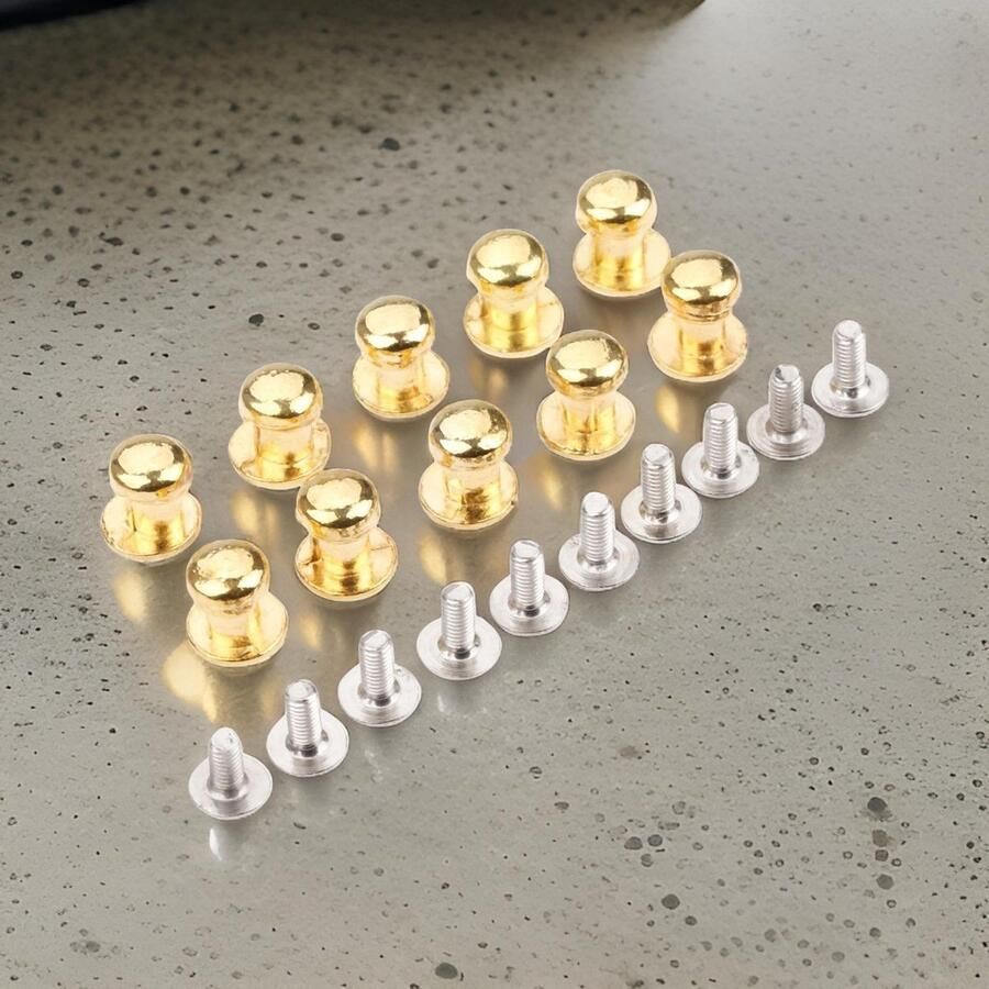 MerkIoos 10 Stuks Mini Knoppen – Handvat voor Kleine Lade – Goud – 7*10 mm – Kleine Ladeknoppen – Goudkleurig Design – Kleine Lades en Kasten – Inclusief Schroeven – Stijlvolle en Functionele Handgrepen