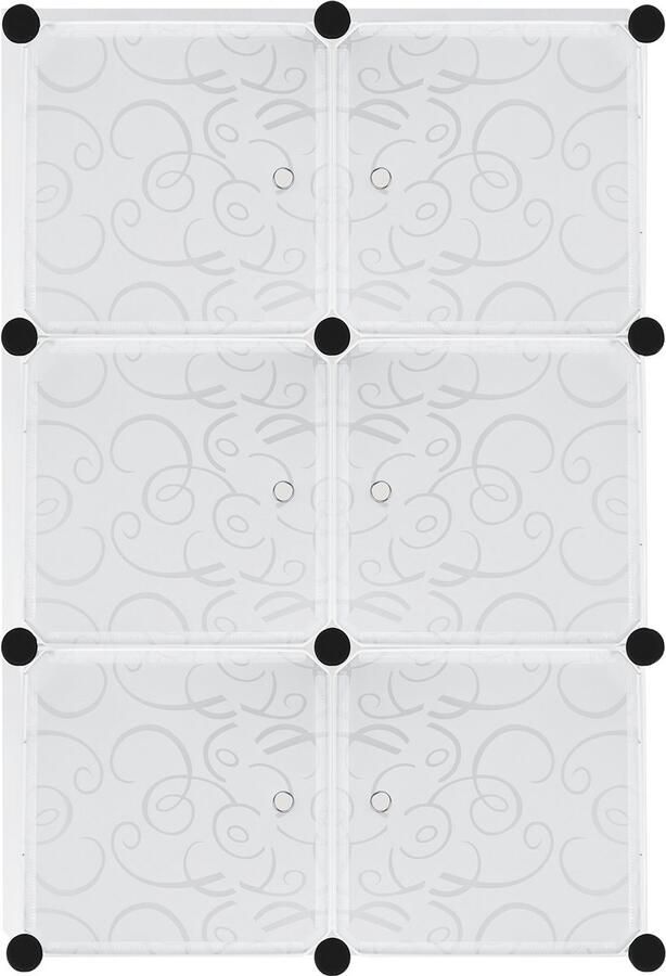 Merkloon DIY kastsysteem met deur insteekplank kledingkast schoenenrek van kunststof (6 dozen)