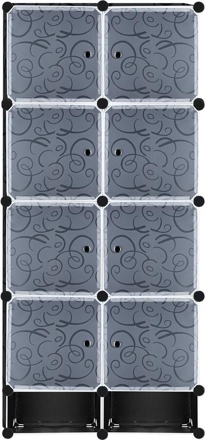 Merkloon DIY kastsysteem met deur insteekplank kledingkast schoenenrek van kunststof (8 vakken met schoenenkast)