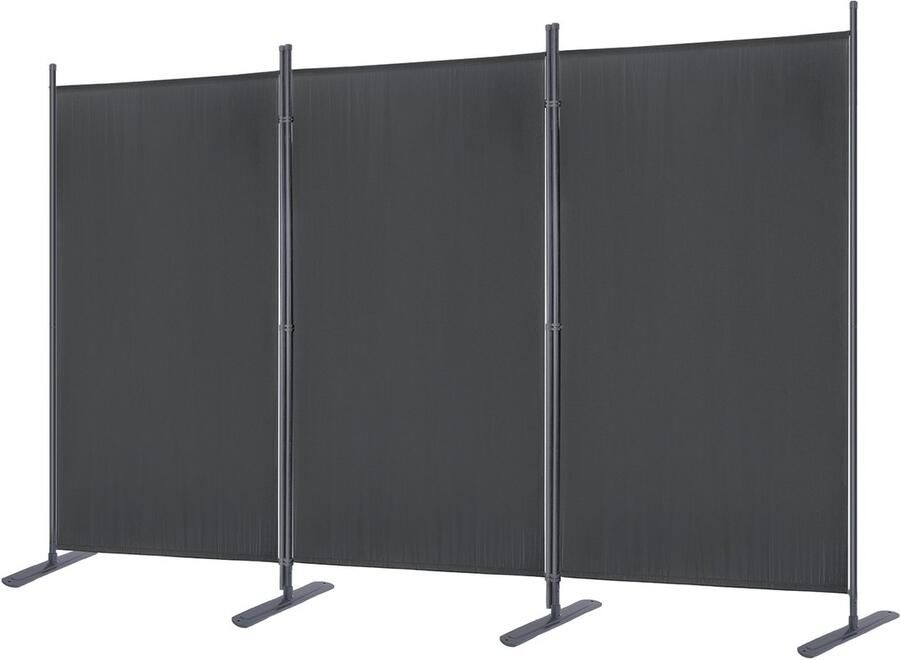 Merkloon Opvouwbare Kamerscherm 3-delig 275x180 cm – Vrijstaand Scherm – Tuinscherm & Balkon Privacywand – Paravent – Antraciet