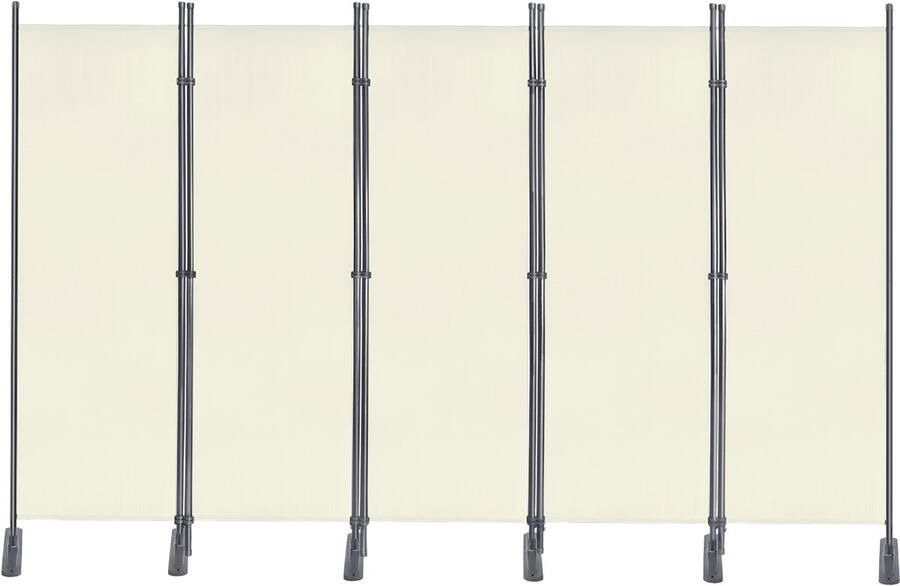 Merkloon Opvouwbare Kamerscherm 5-delig 280x180 cm – Vrijstaand Scherm – Tuinscherm & Balkon Privacywand – Paravent – Beige