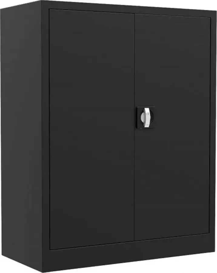 Merkloos hui Square Draaideurkast 100x80x38cm met 2 legborden RAL 9005