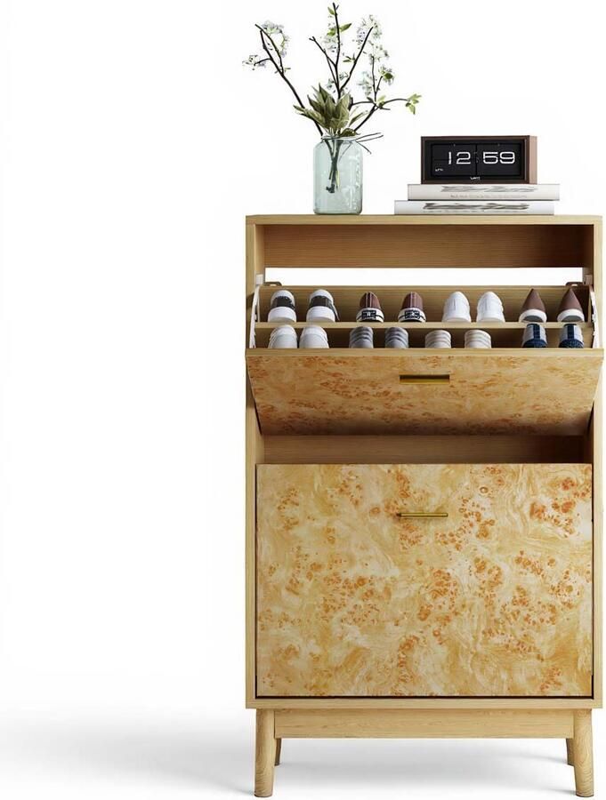 Merkloos 1 rattan shoe cabinet smal ontwerp shoe cabinet storage for entryway met zwarte afwerking slim shoe storage cabinet voor hal of woonkamer