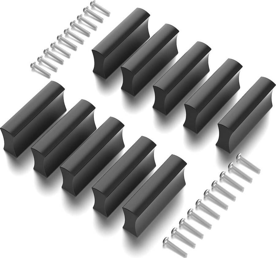 Merkloos 10 stuks meubelgrepen zwart 32 mm kastgrepen keukenkast ladegrepen zwarte deurgrepen voor laden kast meubels (mat zwart)