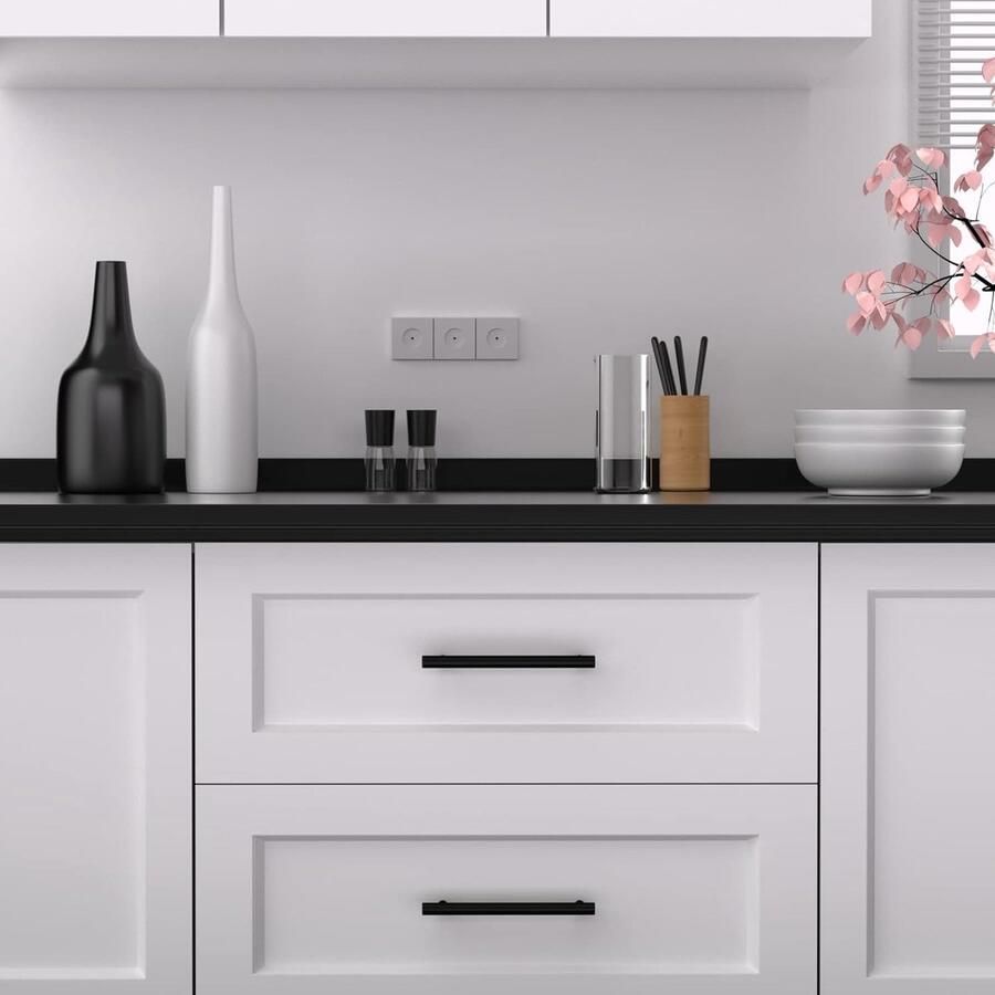 Merkloos 18 stuks meubelgrepen zwart 128 mm kastgrepen zwart handgrepen voor keukenkast deurgrepen keuken zwart keukengrepen zwart meubelgrepen roestvrij staal ladegrepen