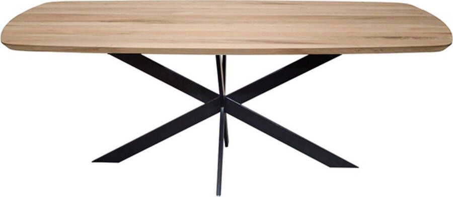 Merkloos BLACK FRIDAY DEAL 1x Recht Mango Eettafel Kleur : Zwart 240x110x76 Swiss edge Afgeronde hoeken (zijkanten) Spinpoot groot smal
