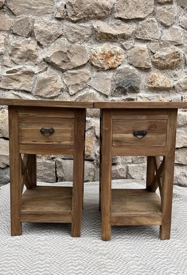 'merkloos'' Teakhouten Kapstok Exclusief Accessoires - Foto 2