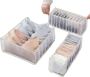 Merkloos 3-delige opvouwbare mesh-organizer ondergoed lade-organizer voor babykleding sokken sjaals beha's (wit bruin grijs zwart) (bruin) nylon - Thumbnail 2