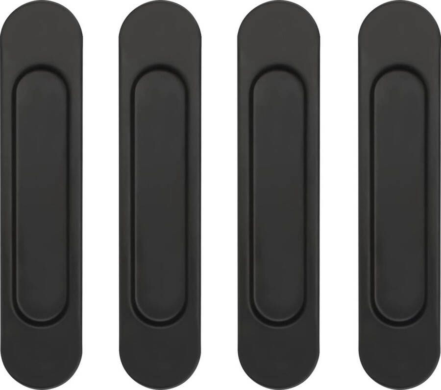 Merkloos 4 stuks schuifdeurgrepen zwarte kastgrepen meubelgrepen zwart zelfklevende deurgrepen van aluminiumlegering balkondeurgreep zonder boren handgrepen voor keukenkasten schuifdeuren ramen
