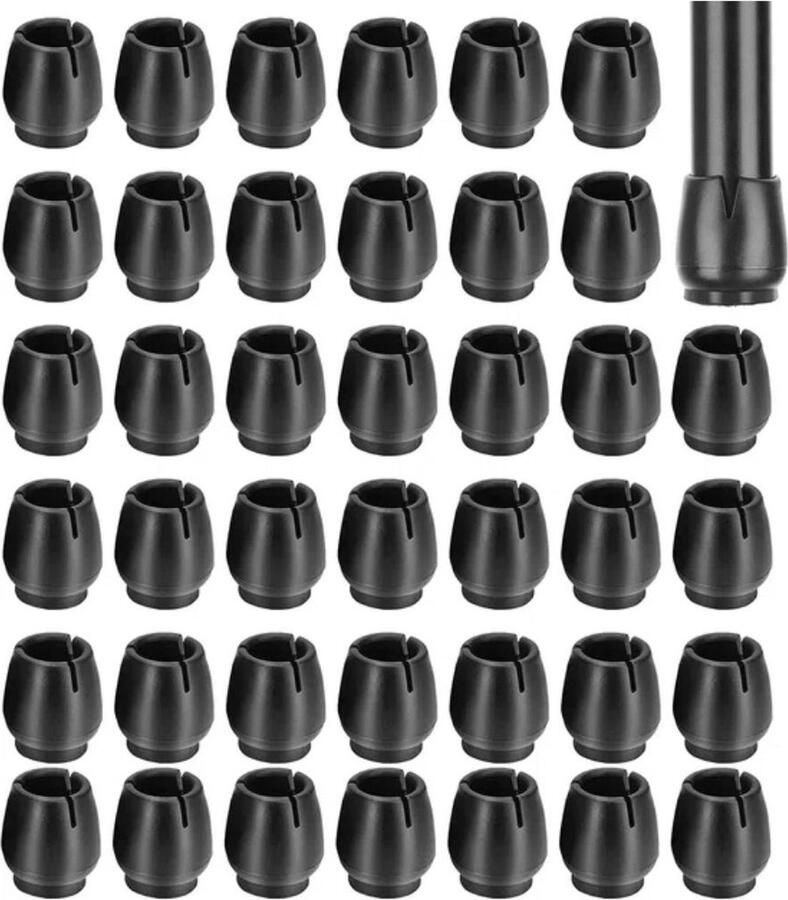 Merkloos 40 Pcs Rubber Stoel Been Doppen Vilt Stoel Been Beschermers Zwarte Stoel Been Doppen Stoel Been Beschermers Stoel Sokken Anti-Kras voor Ronde Poten Woonkamer Vloer Beschermers (17-21mm)