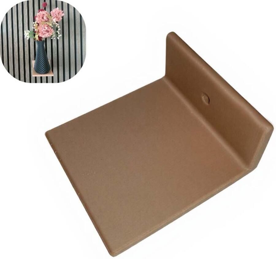 Merkloos Akupanel Wandplankje Honingbruin– Model A – 131×121×59 mm – Gerecycled Polymeer – Akupanel Accessoires Akupanel Accesoires – Akoestische Panelen – Akoestisch Paneel – Akoestische Wand – Akoestische Wanddecoratie – Akoestische Panelen Zwart