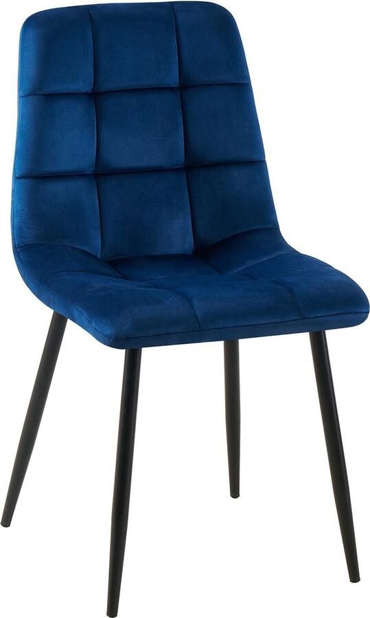 'merkloos'' Antibes Eetkamerstoel Zonder armleuning Velvet donkerblauw Set van 4