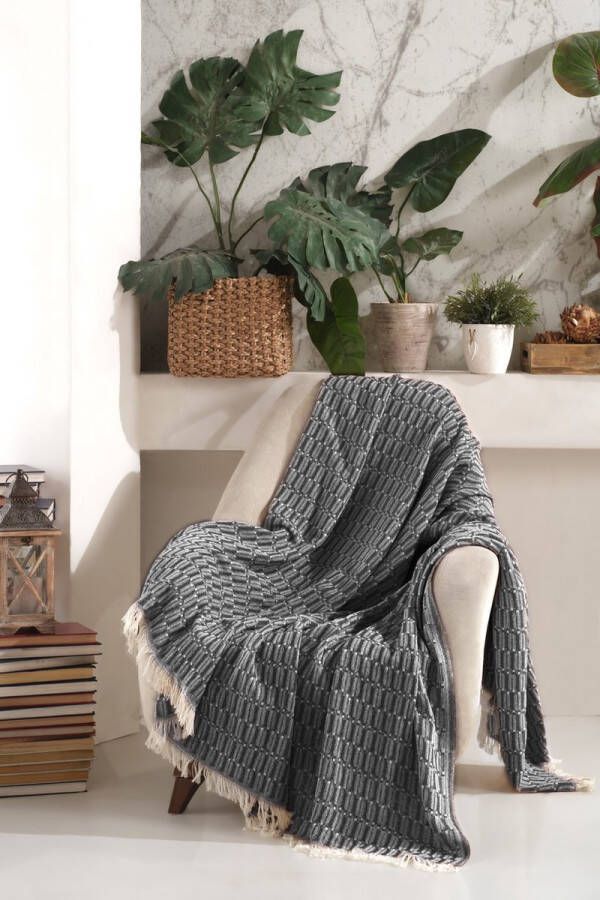 Merkloos Asir Bankafdekking Antraciet 170 x 210 cm