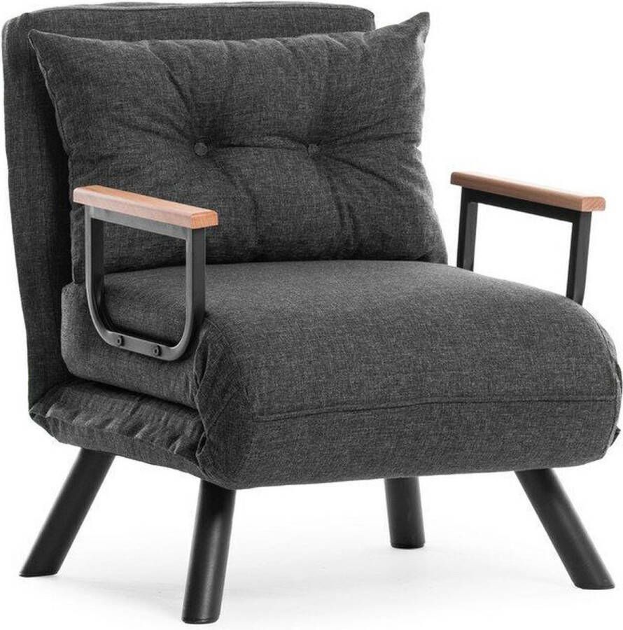 Merkloos Asir bankbed slaapbank Sofa 1-zitplaats Donker grijs 60 x 50 x 85 cm