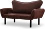 Merkloos Asir bankbed slaapbank Sofa 2-zitplaatsen Bruin 140 x 65 x 70 cm - Thumbnail 2