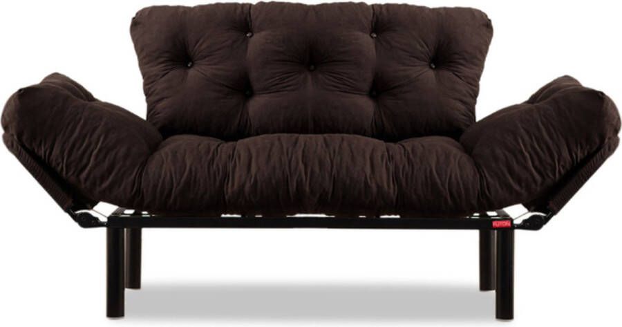merkloos Asir bankbed slaapbank Sofa 2-zitplaatsen Bruin 155 x 70 x 85 cm