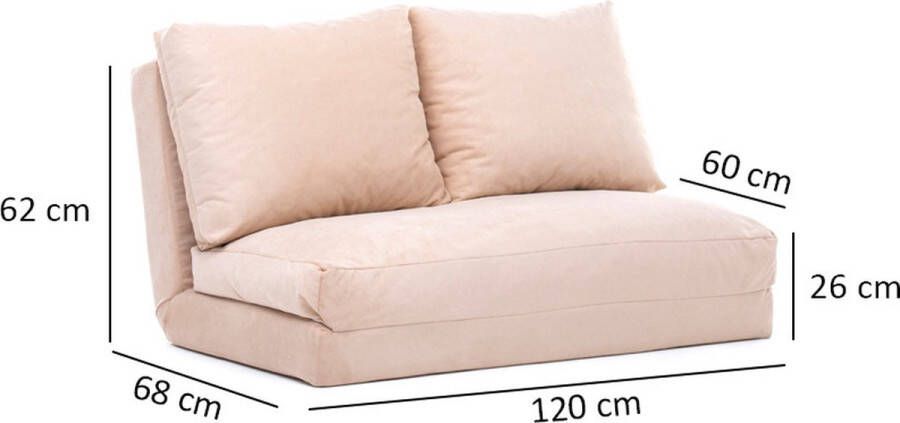 merkloos Asir bankbed slaapbank Sofa 2-zitplaatsen Room 120 x 68 x 62 cm