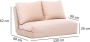 Emob Sofa-bed met 2 zitplaatsen Comfort en uniek ontwerp Frame: 100% Metaal Stof: 100% polyester Crème - Thumbnail 1