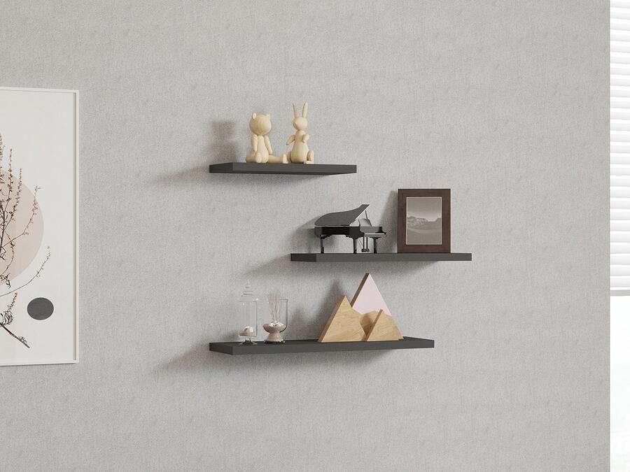 Merkloos Asir Wandplank Antraciet 30 x 14 x 2 cm