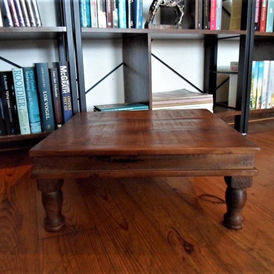 Merkloos Authentieke handgemaakte bijzet tafel pata tafel bajot tafel uit India 45 cm