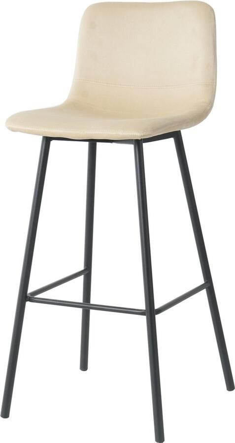 Merkloos barkruk California barstoel lichtbeige velvet 75CM