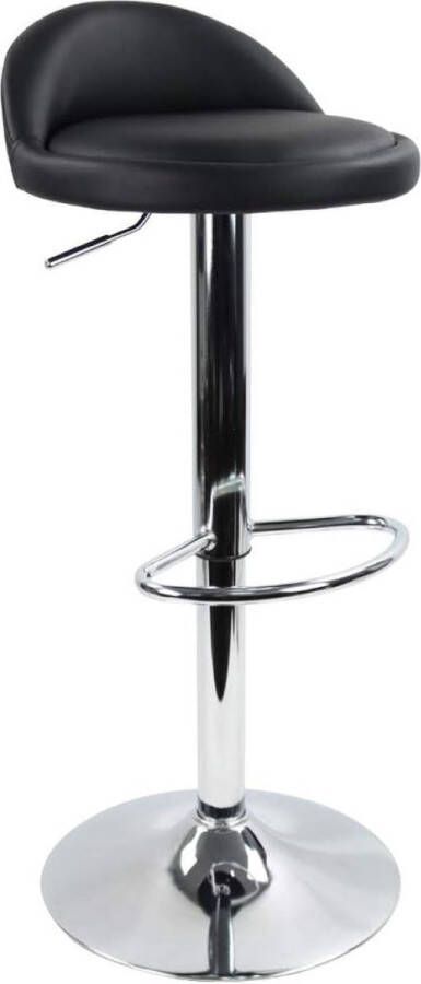 Merkloos Barkruk in hoogte verstelbaar 60-80 cm met voetensteun PU-leeg zwart
