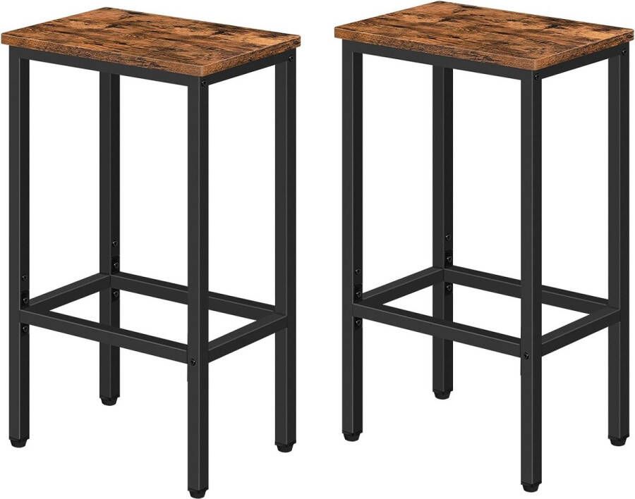 Merkloos Ronde bijzettafel kleine salontafel met stabiel X-vormig metalen frame 40 cm rond nachtkastje voor woonkamer slaapkamer balkon kantoor vintage bruin en zwart - Foto 4