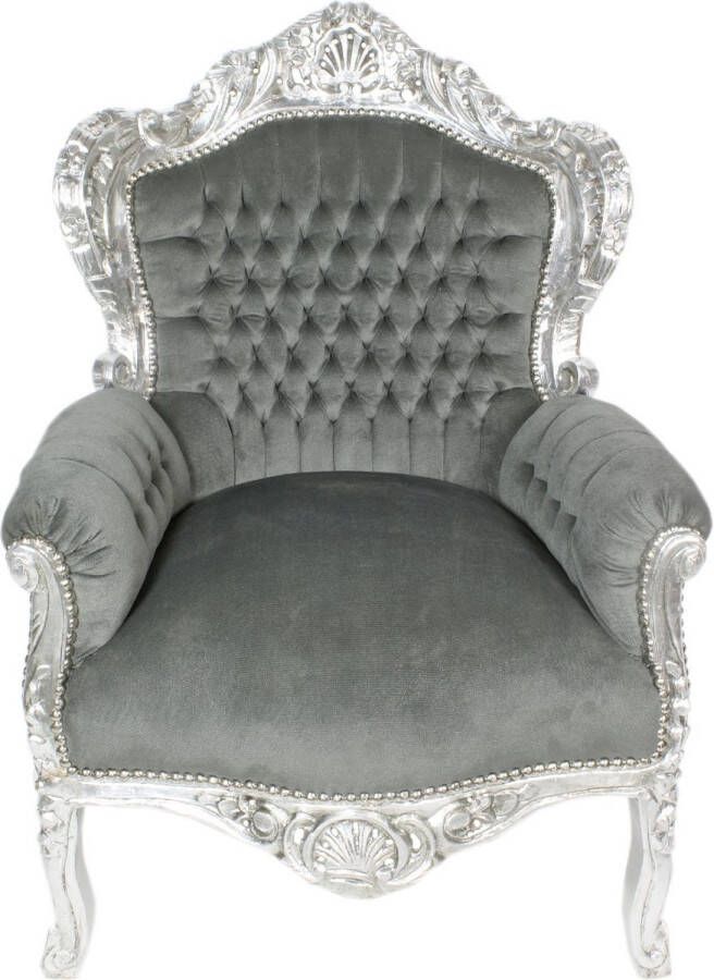 BarokWorld Barok Fauteuil Zilver [Baroque] [Bladzilver] [Stoel] [Eethoek] [Woonkamer] [Zithoek] [Luxe] [Interieur]