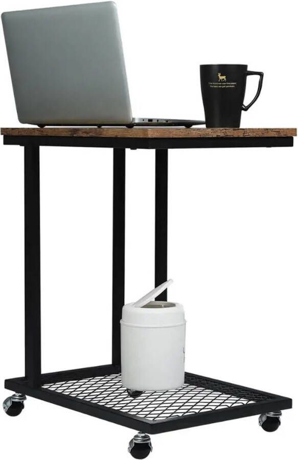Merkloos Bedtafeltje met wielen- laptoptafel op wielen Bedtafel verrijdbaar Bedtafel laptoptafel