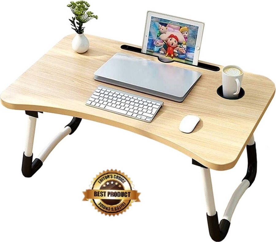 VERK GROUP Opklapbare laptoptafel voor bed standaard : Willekeurig geleverd: lichtbruin of donkerbruin