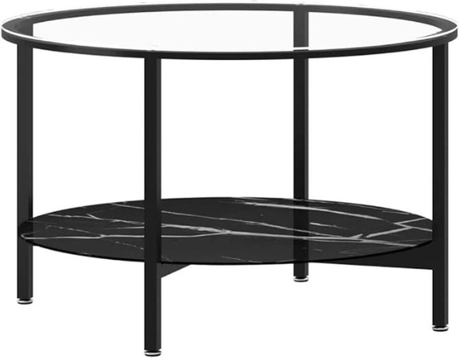 Merkloos Bijzettafel Wandtafel Salontafel 70 cm Zwart Marmer