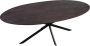 Merkloos BLACK FRIDAY DEAL 1x Ovaal Mango Eettafel Kleur : Walnoot (Donker bruin) 220x100x76 Swiss edge Verjongd Afgeronde zijkanten Spinpoot smal - Thumbnail 1