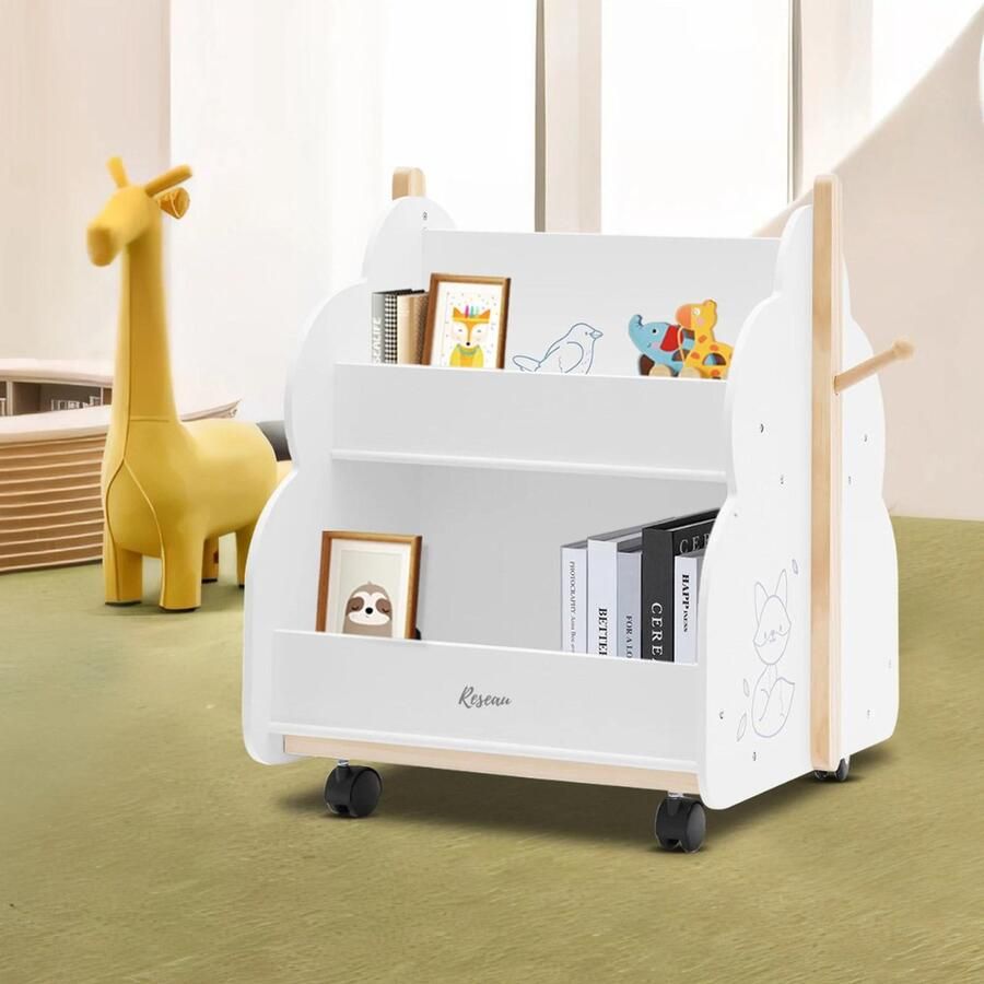 'merkloos'' Boekenkast Kind Boekenrek Boekenplanken – Boekenstandaard Kinderkamer 50x54x61 Cm Hout