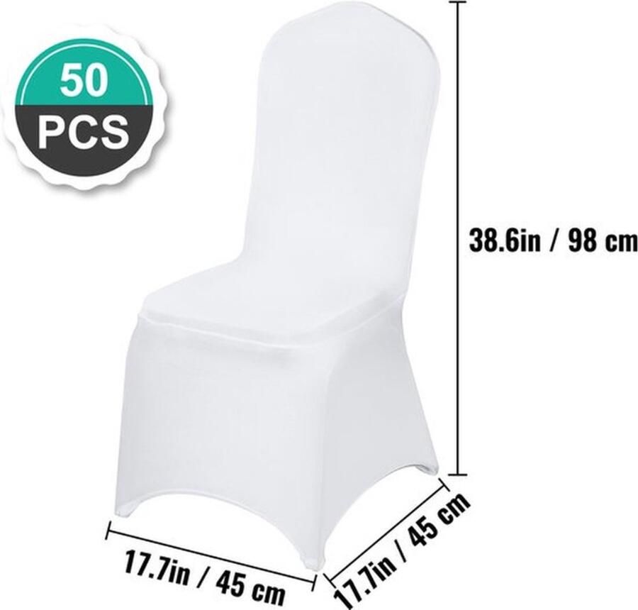 Merkloos Bruiloft Stoelhoezen Stoelhoes Stoelbekleding 50 stuks Wit Rond