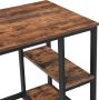 Merkloos Bureau VIERI met 2 Legplanken Kantoormeubel Zwart Metalen Frame en Bruin Vintage Hout - Thumbnail 2