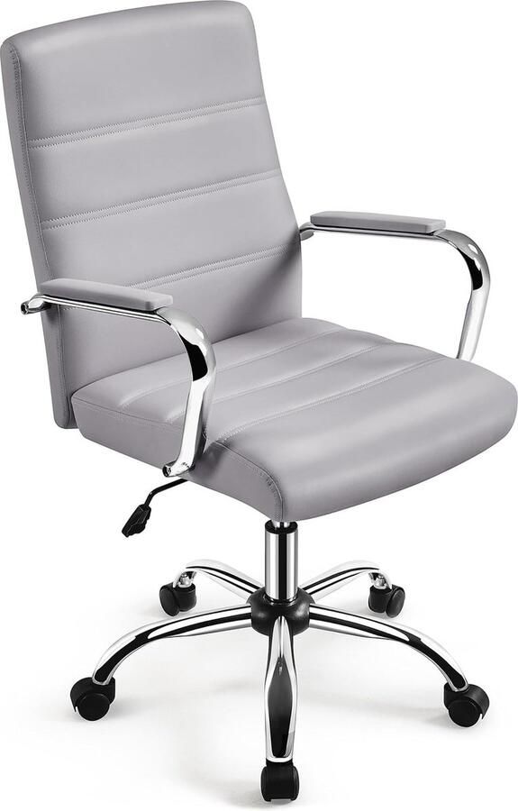 Merkloos Bureaustoel ergonomische bureaustoel draaistoel bureaudraaistoel managerstoel met armleuningen bureaustoel in hoogte verstelbaar computerstoel tot 130 kg belastbaar