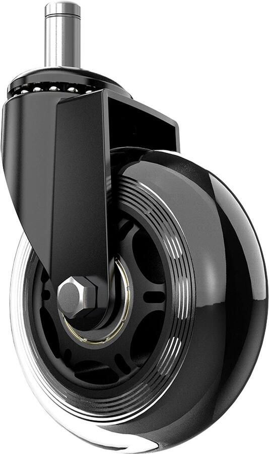 'merkloos'' Bureaustoelwielen-stoelwielen tot 300 kg-bureaustoelwielen van rubber-wielen voor harde vloeren-zeer stille bureaustoelwielen 5 stuks 11x22 mm-geen vloerbeschermingsmat nodig-geen krassen op de vloer