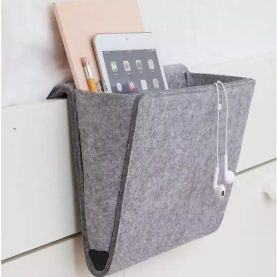 Merkloos Bwa Commerce Vilten Opbergzak voor Bed en Bank Bedzak Nachtkastje voor Ipad & Boeken Bedtas Bedplank Bedside Pocket Opbergzak Bed Organizer Bank Organizer Bed Opbergzak