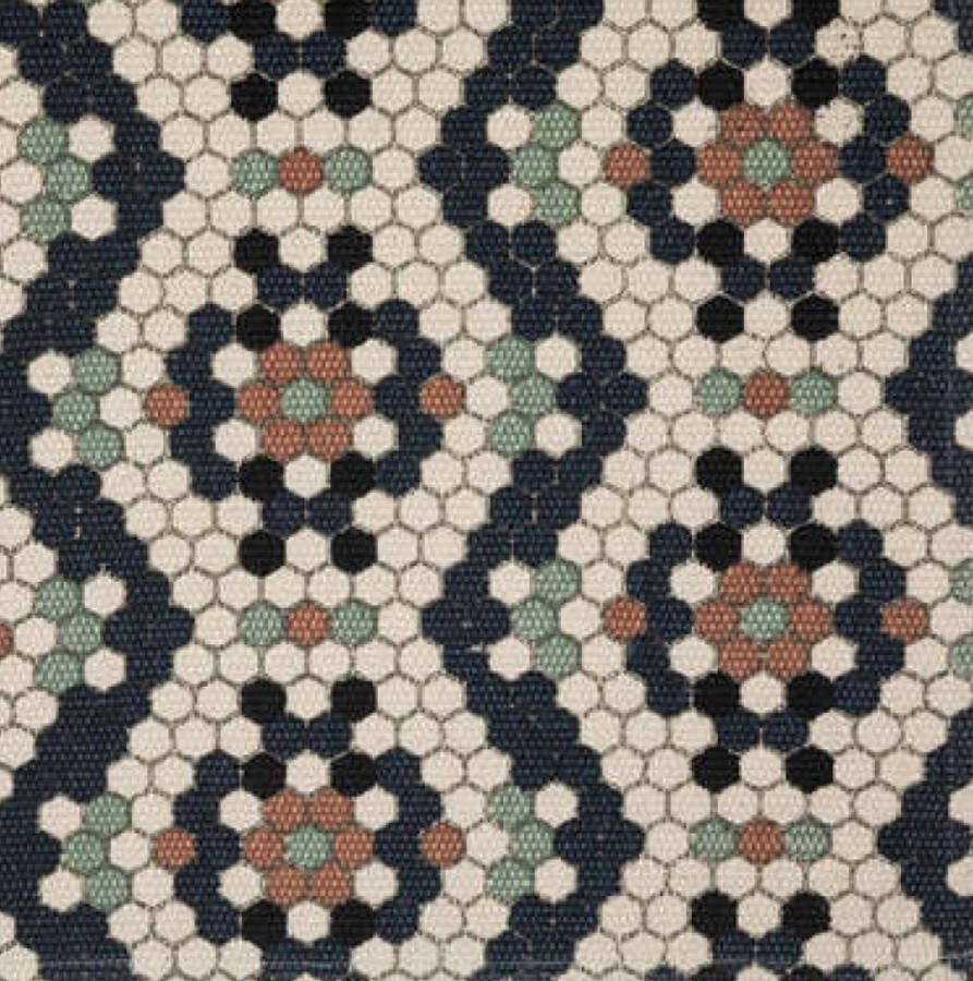 Merkloos Cafe Motief Tapijt met Patroon Modern Elegant Cadeau Huisdecoratie Huishoudtextiel Vloerkleed Tapijt Katoen Egeïsch Blauw 120x170 Cm