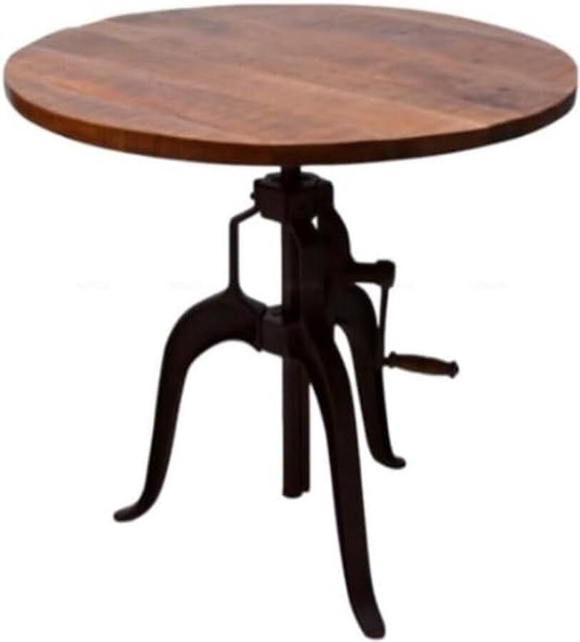 Merkloos Crank Eetkamer Bar Tafel 75 cm Mangohouten meubel Rustiek interieur