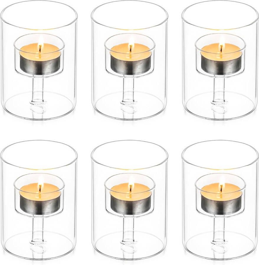 Merkloos Cylinder Windlicht glas voor theelicht Cylinder theelichthouder theelichtglazen tafel woonkamer woondecoratie bruiloft feest eten decoraties verjaardagscadeau