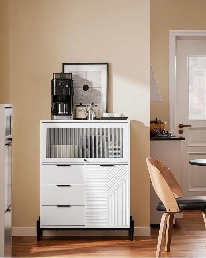 'merkloos'' Dressoir keukenkast gangkast buffet keukencommode opbergkast wit BHT ca. 86x108x40cm