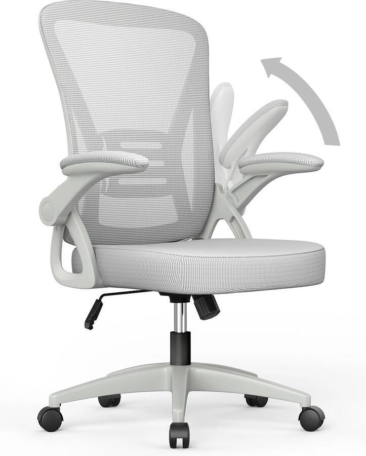 Merkloos Ergonomische Bureaustoel Kantoorstoel Office Chair Gamestoel Stoel Verstelbaar Volwassenen Grijs