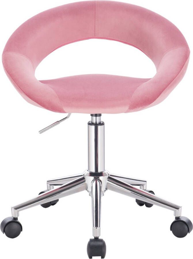 Merkloos Ergonomische Bureaustoel met Wieltjes Stoel Werk kruk Bureaustoelen Verstelbaar Voor Volwassenen Licht grijs Velvet